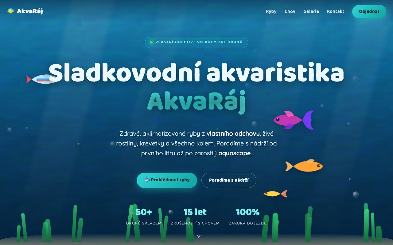 Náhľad webu AkvaRáj