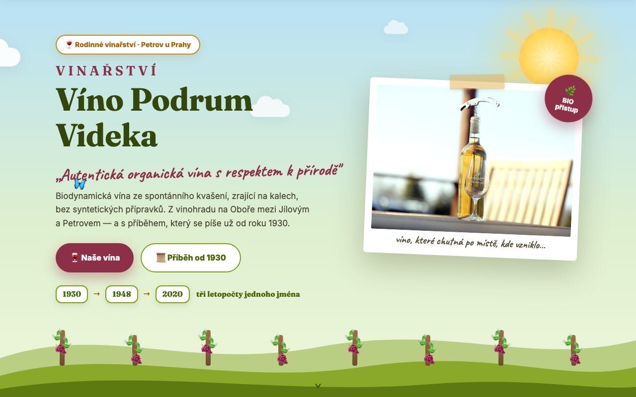 Náhľad webu Víno Podrum Videka