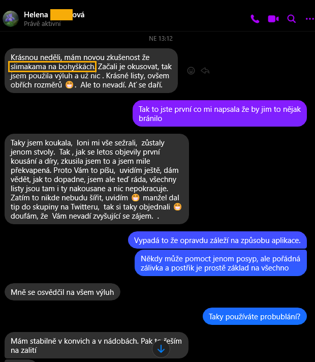 slimáky na rastlinách