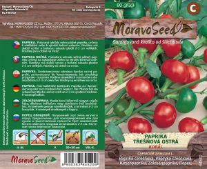 Paprika čerešňová - Capsicum annuum - KORÁL - ostrá
