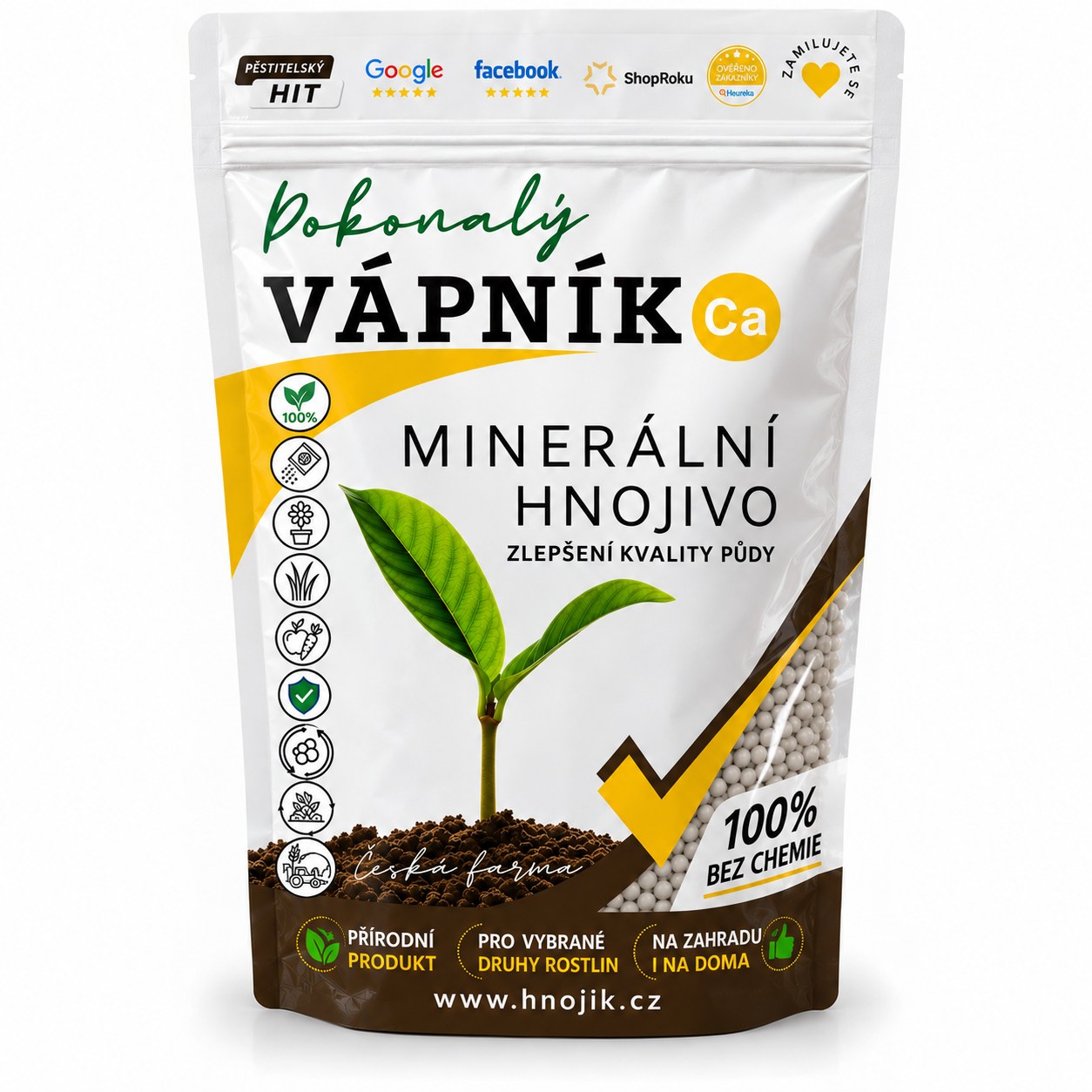 Pokonalý Vápnik Ca 2,5 kg – minerálne hnojivo, vrecko s okienkom