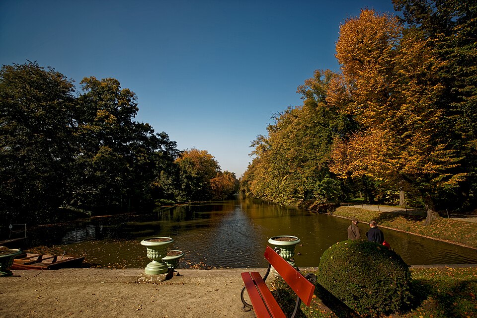Podzámocká záhrada v Kroměříži, pohľad na severozápad